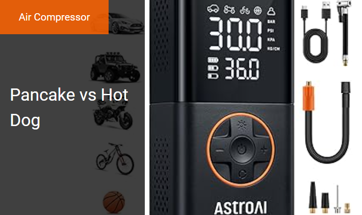 Pancake vs. Hot Dog - Best Portable Air Compressor for DIY Projects Based on CFM and PSI Output Image