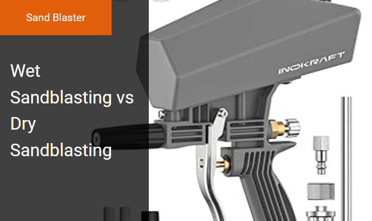 Wet Sandblasting vs. Dry Sandblasting - Surface Preparation Using a Sand Blaster for Abrasive Blasting Image